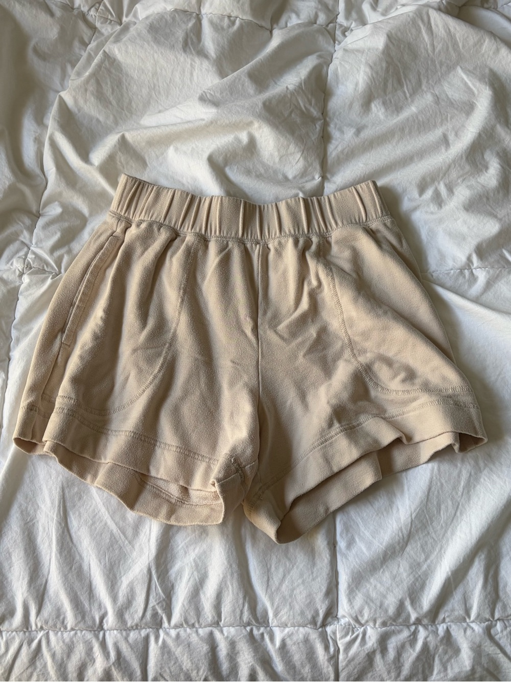 Old Navy Beige High-Waist Soft Shorts